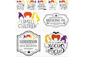 SUNVERSE Halloween Stencils for Painting Reusable Sanderson Sisters Stencil Hocus Pocus Draw Templates for Wood Signs Walls Windows Fabrics T-Shirt DIY Crafts Decor