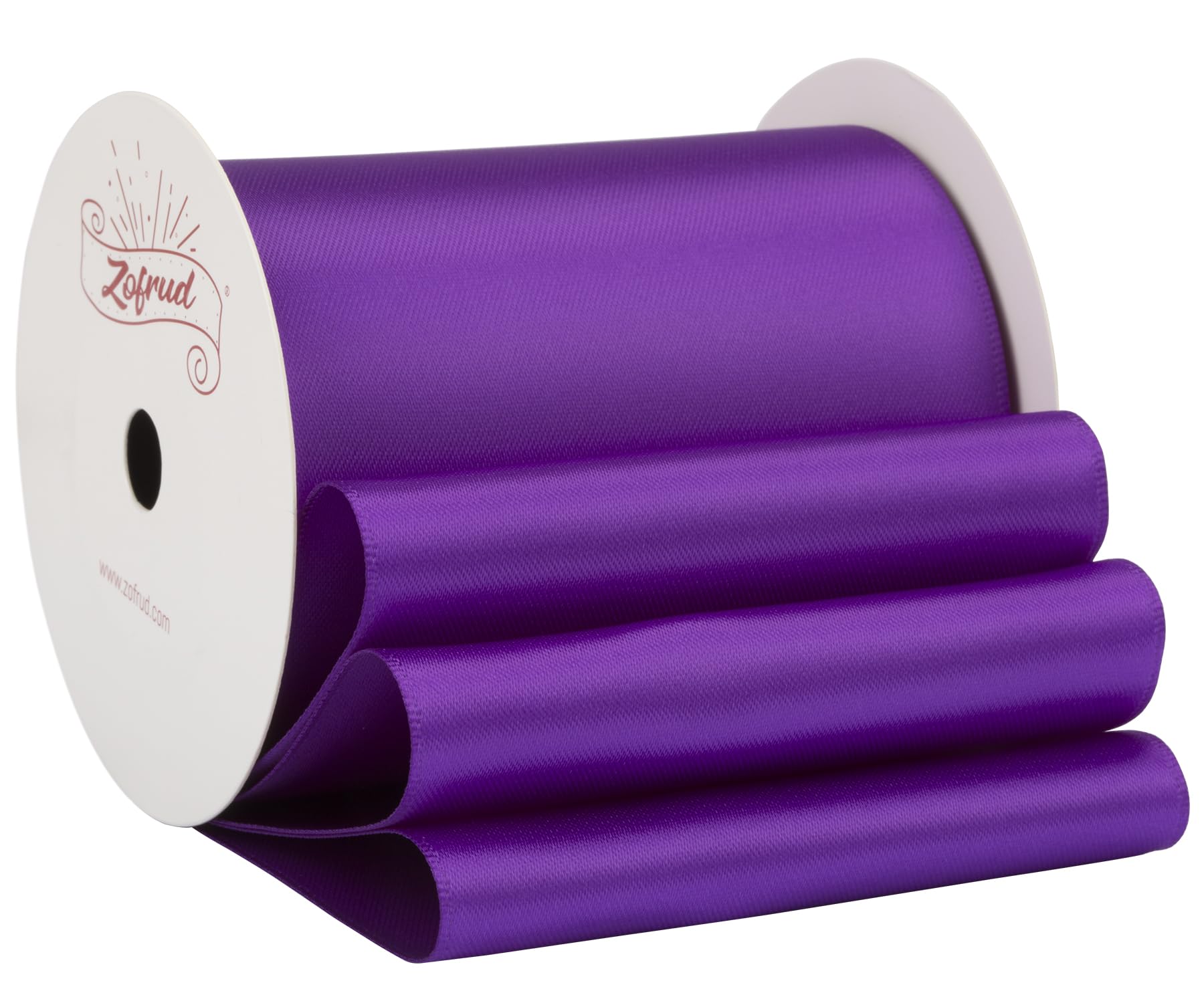 Zofrud Purple Satin Ribbon 89mm x 9 Meters - Large Ribbon Ideal for Bows, Gift Wrapping, Flower Bouquet, and Crafts