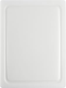 Dexas NSF Approved Poly Cutting Board with Juice Well, 12 x16 x 5/8 inches, White