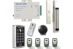 MENGQI-CONTROL Remote Open and Door Buzzer Entry Systems Door Buzzer Access Control Outswing 600lbs Electric Magnetic Lock Buzzer Security System Keypad PIN Code Open with Remote Control