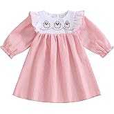 Baby Girl Halloween Dress Pumpkin Ghost Embroidery Plaid Stripe Smocked Dress Toddler Halloween Baby Outfits