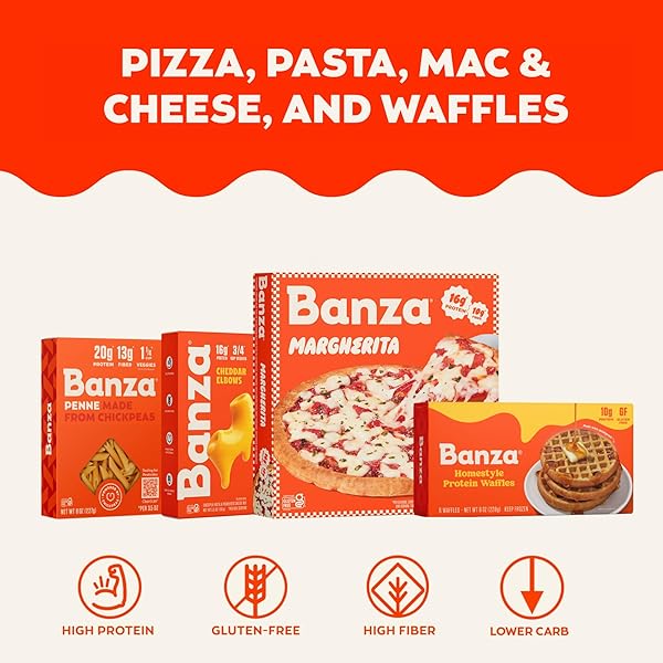 BANZA ROTINI PASTA FROM CHICKPEAS – GLUTEN FREE, HIGH PROTEIN, AND LOWER CARB PROTEIN ROTINI CHICKPEA PASTA – 8OZ