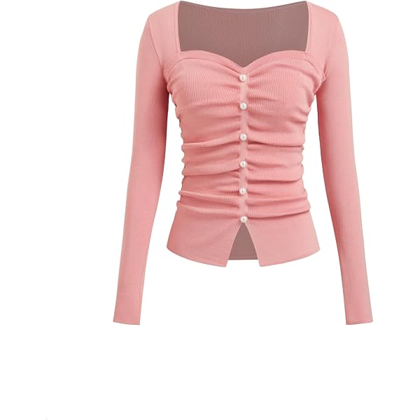 CIDER Mesh Tops Women Lace Square Neck Knotted Y2K Bell Sleeve