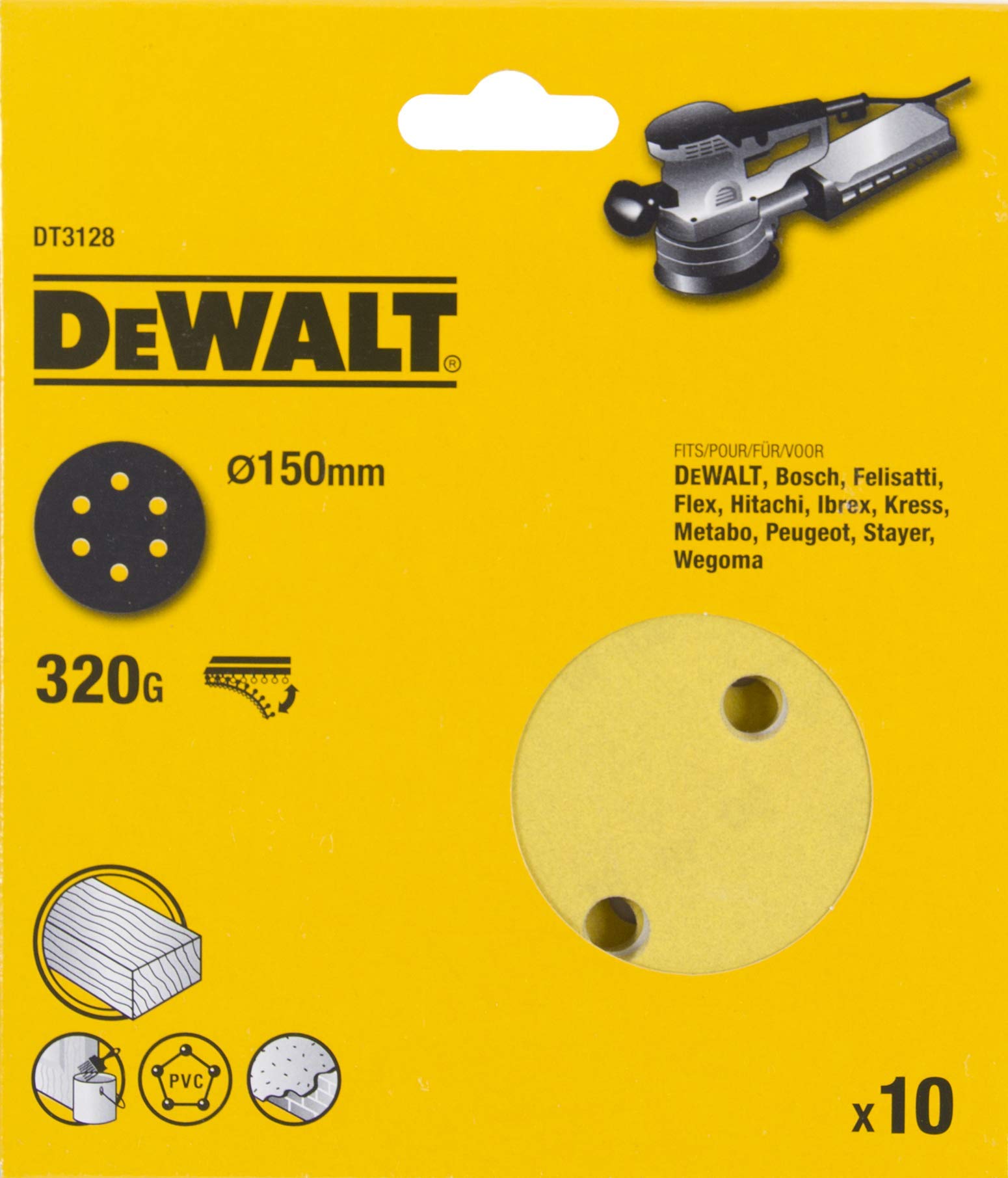 DEWALT DT3128-QZ DT3128-QZ-Discs for 150mm Rotorbital Sanders