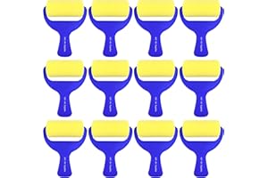 XDT Art Supplies Foam Paint Roller 12 Piece Set 3''x12, Sponge Roller for Painting Art & Craft, Soft & Disposable & Washable