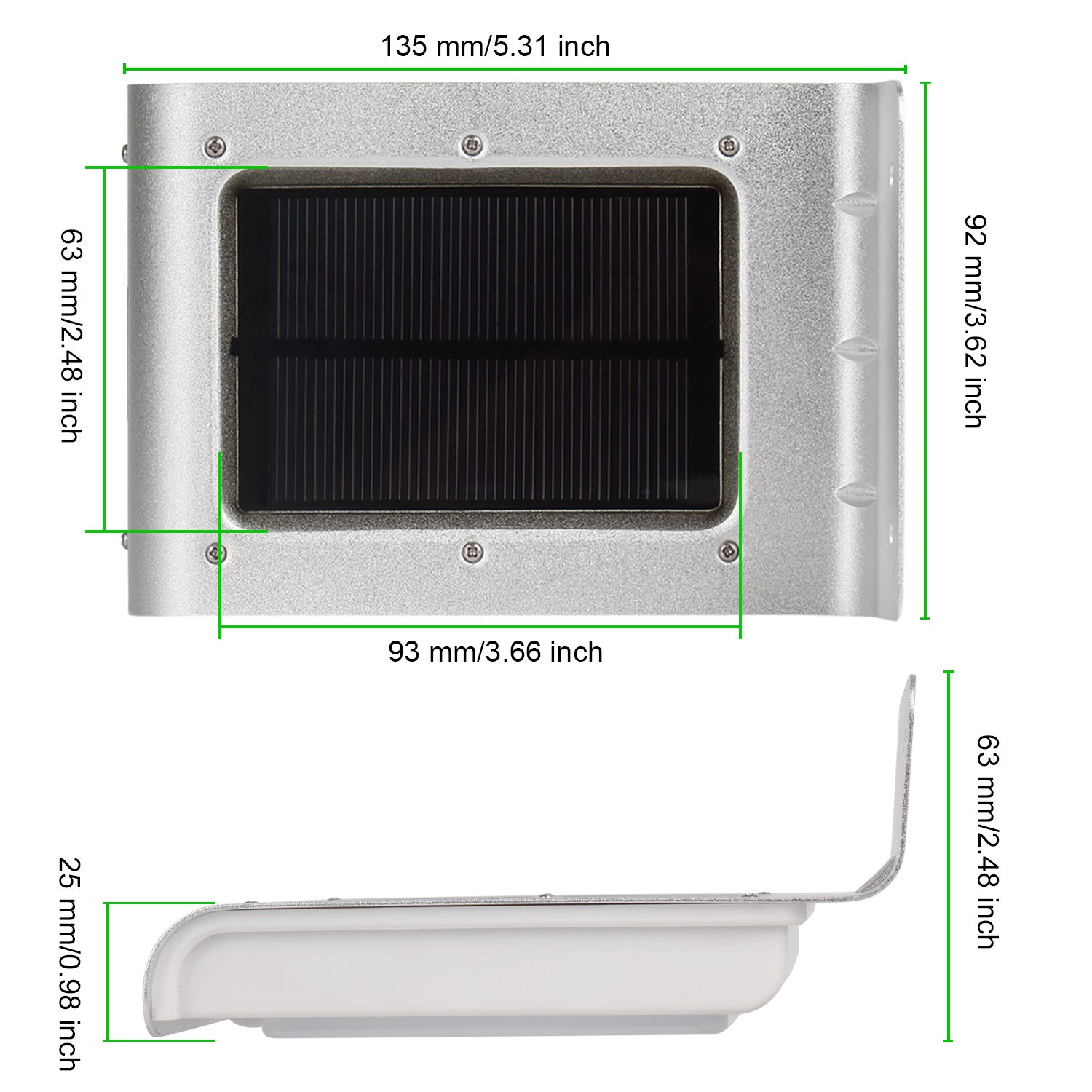 16 LED Solar Light, LTE Outdoor Wireless Solar Powered PIR Motion Sensor Security Wall Light Lamp with two Intelligent Modes for Garden, Patio and Pathway, Deck, Yard (2 PCS)