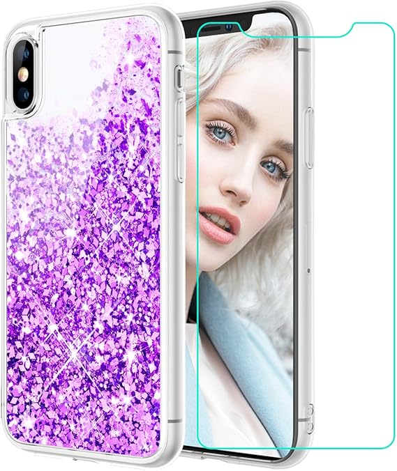 Amazon Com Maxdara Case For Iphone Xs Max Glitter Case Tempered