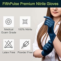 Navy Nitrile Disposable Gloves X Large, 100 Count