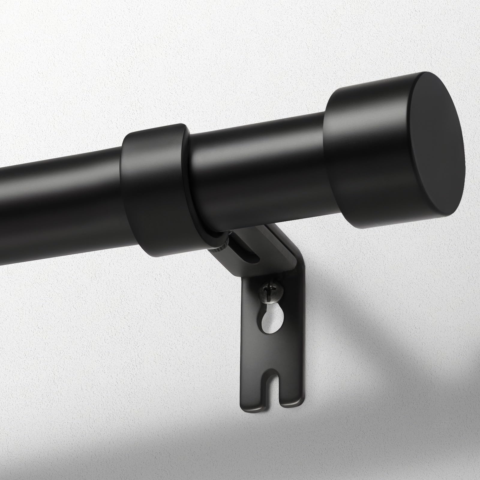 Photo 1 of Zeerobee Curtain Rods for Windows 66 to 120, Black Curtain Rod, Adjustable 1 Inch Heavy Duty Outdoor/Indoor Modern Drapery Pole, 32"-120"