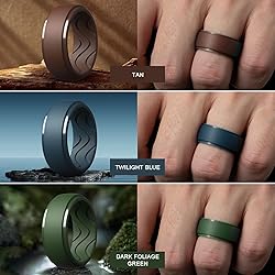 Egnaro Men's Silicone Rings 10mm Wide 2.5mm