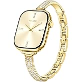 Missair Bands Compatible with Apple Watch Band 38mm 40mm 41mm 42mm 44mm 45mm 46mm 49mm Thin Metal Diamond Bracelet Band with Jewelry Crystal for iWatch Series 10 9 8 7 6 5 4 3 SE Ultra for Women