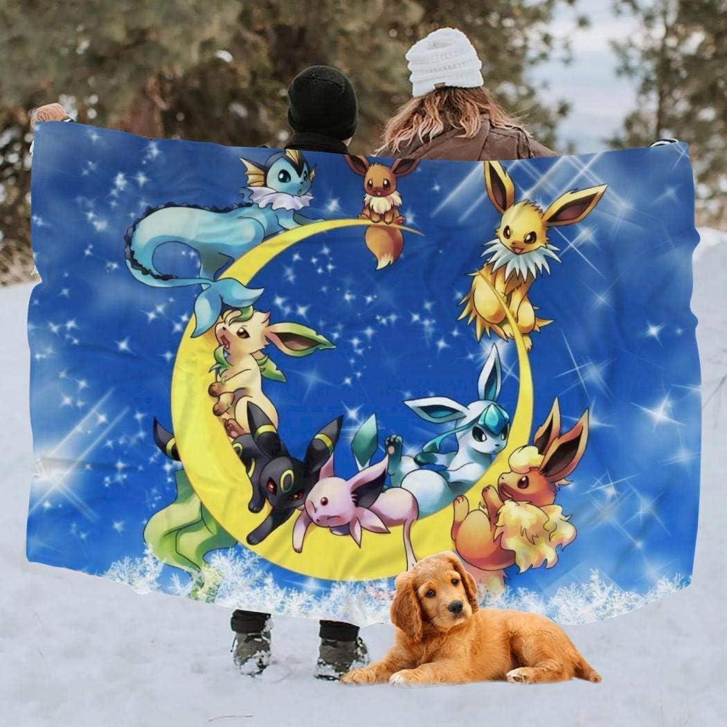 Qvlippga E-Evee Evolution Ultra Soft Fiber Blanket All Season Home Decorative Warm Plush Cozy Blankets for Chair/Bed/Couch/Sofa Twin 60X80Inch