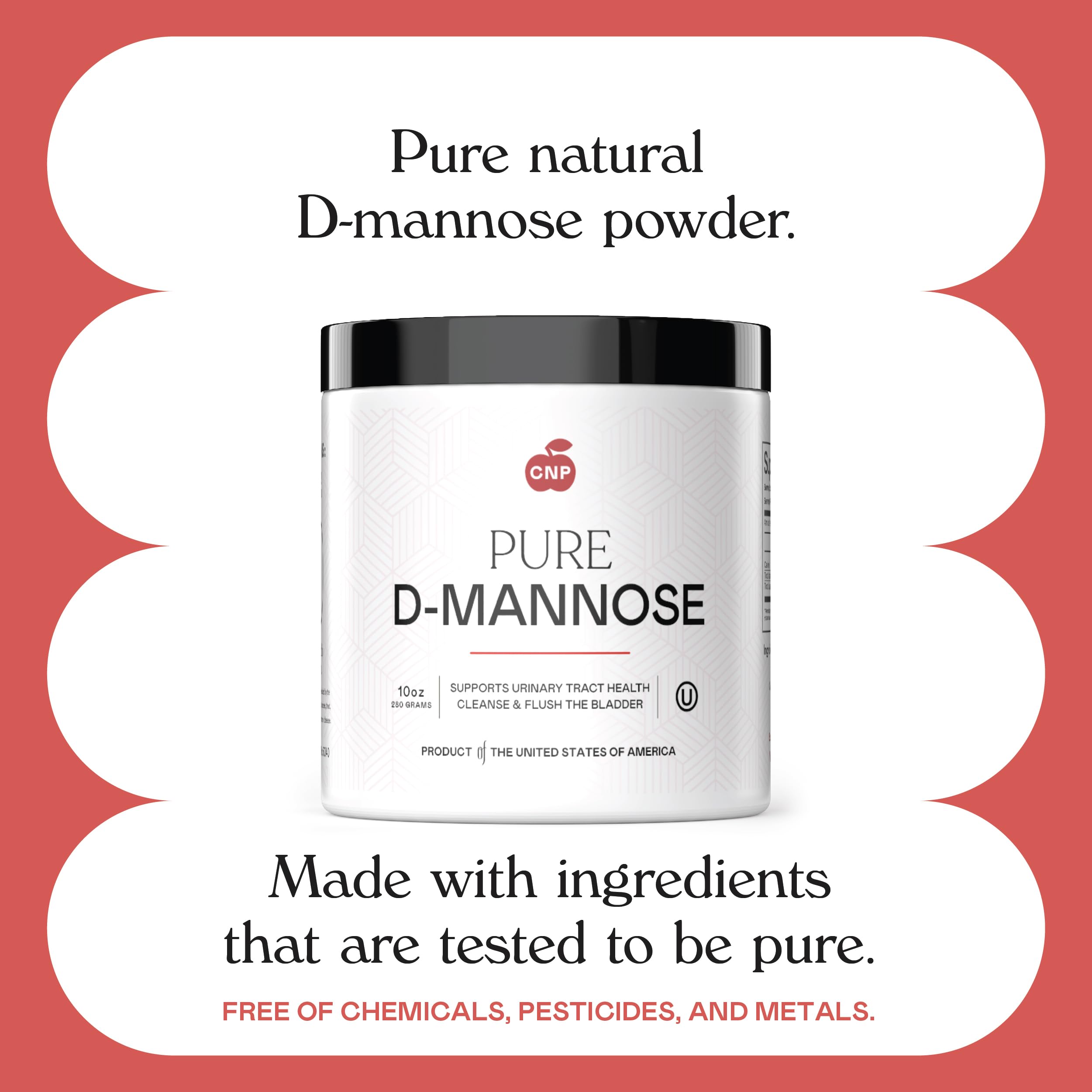 Complete Natural Products Pure D-Mannose Powder Supplement - Bulk D-Mannose 8oz (227 g) 115 Servings for UTI, Bladder, & Urinary Tract Health