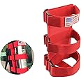 Ziciner Fire Extinguisher Holder 2.5-3LB Adjustable Roll Bar, American Flag Pattern Extinguishers Strap Bartact, Universal Car Accessories for Cars, SUVs, Trucks, and More (Red)