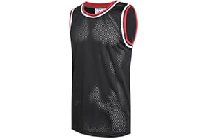 Pullonsy Men's Mesh Athletic Basketball Jersey V-Neck Hip Hop Sports Shirts Fans Tank Top