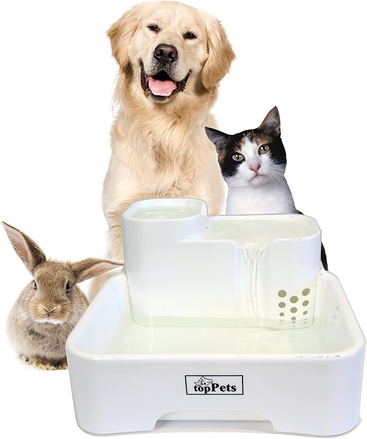 Toppets Automatic Pet Filtered Drinking Water Fountain For Dogs, Cats, And Pets 135 Oz.