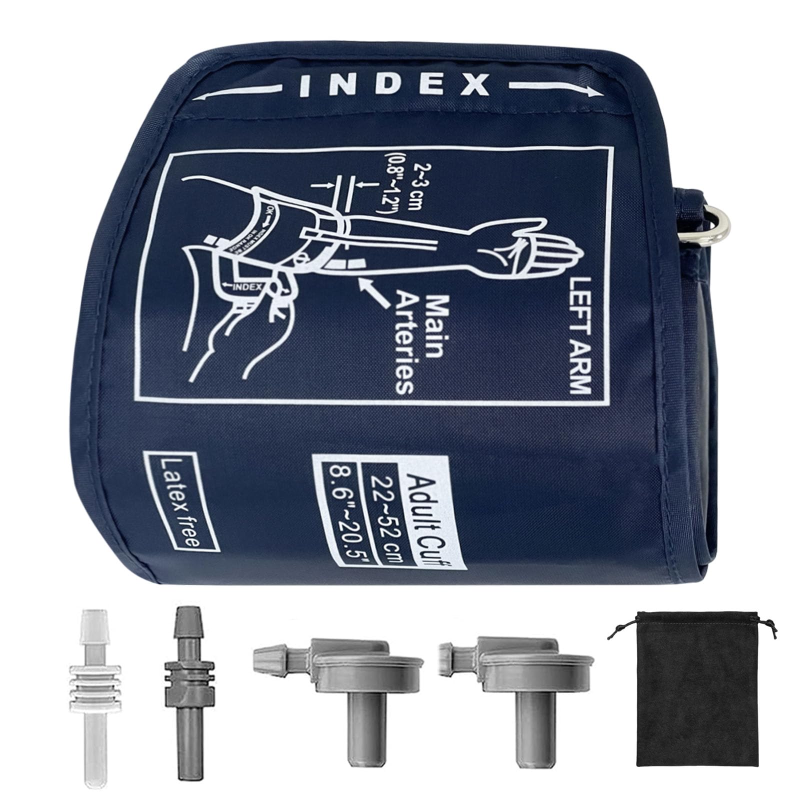 AYNKH Extra Large Blood Pressure Cuff with 4 Connectors Storage Bag, 22-52CM / 9-21Inches Circumference for Bigger Upper Arms, Compatible with BP Monitors Digital Machine