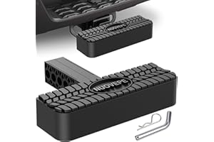 NUOVEPE Hitch Step for 2 inch Receiver, Rear Bumper Guard Protector, Anti Slip, with Reflective Stickers and Pin Lock, for Trailer Tow SUV Pickup, Polymer Plastic, Black