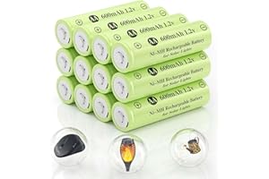 JiajaX AA 1.2v Ni-MH Rechargeable Batteries, AA 600mAh 1.2V Solar Batteries, Double A Pre-Charged Batteries for Outdoor Solar Lights, Pathway Lights (AA 600mAh-12pack)