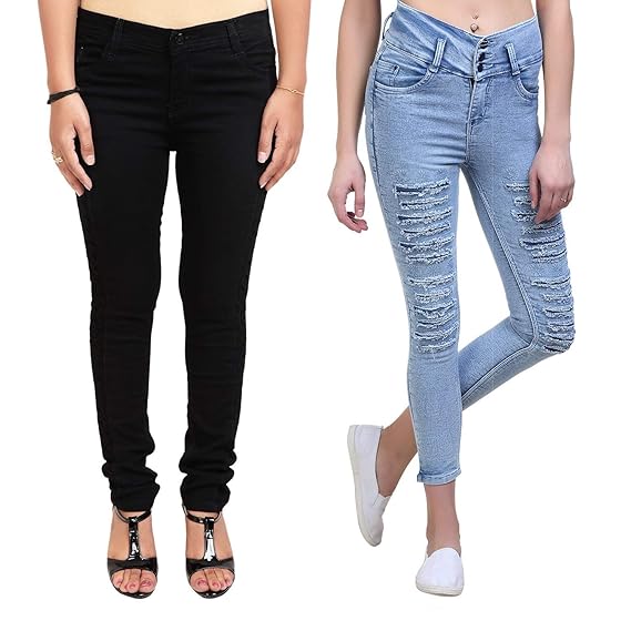 2 different color jeans