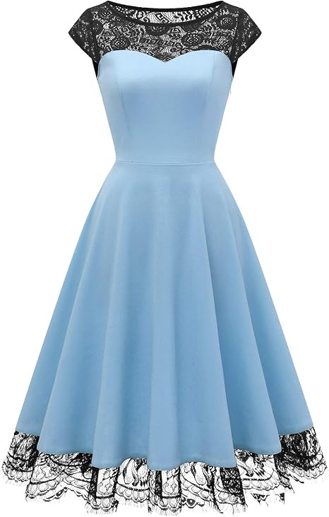 Homrain 1950er Elegant Spitzenkleid Rundhals Festlich Brautjungfern Damen Cocktailkleider Abendkleid Fur Hochzeit Partykleid Bekleidung Kleider Suenaacampo Com 