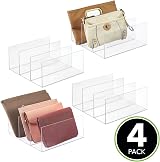 mDesign Clutch Bag Organiser Set of 4 - 3 Slot Handbag Storage Tray view 3