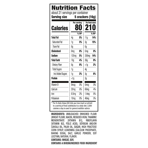 RITZ FRESH STACKS ROASTED GARLIC CRACKERS, TRAVEL SNACKS, 11.8 OZ (8 MULTI SNACK PACKS)