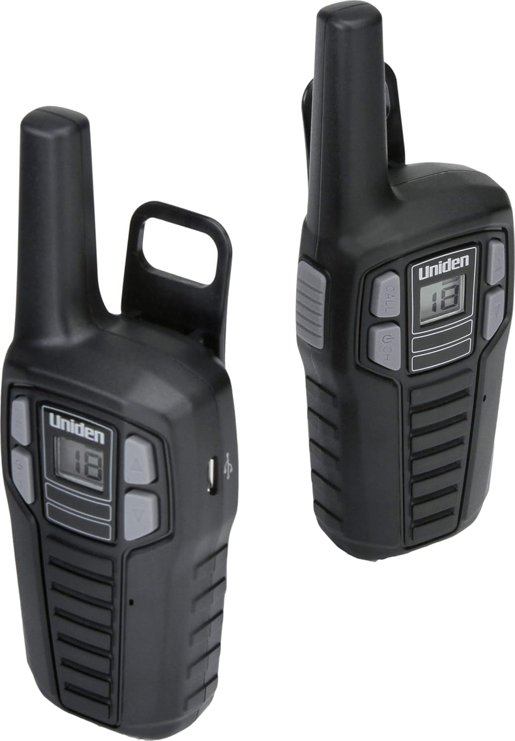 Uniden SX167-2C Up to 16 Mile Range, FRS Two-Way Radio Walkie Talkies, Rechargeable Batteries with Convenient Charging Cable, NOAA Weather Channels, Roger Beep, 2-Pack Black Color