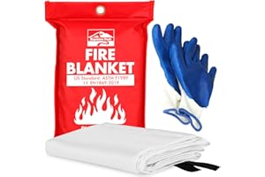 Keystone Peak KP Emergency Fire Blanket - 1 Pack 40” x 40” – Fire Suppression Blanket for Kitchen, Home & Emergency Use