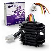 MOREV 12V 4-Pin Full Wave Voltage Regulator Rectifier for GY6 CG 50cc-150cc | For GY6 and CG 50cc-150cc 4-stroke horizontal or vertical engines, including 139QMB, 152QMI and 157QMJ.