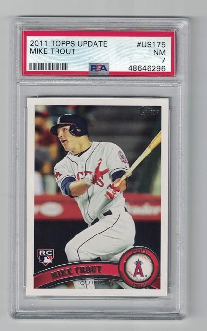 Mike Trout 2011 Topps Update Rookie Card Card US175 Graded PSA NM 7 