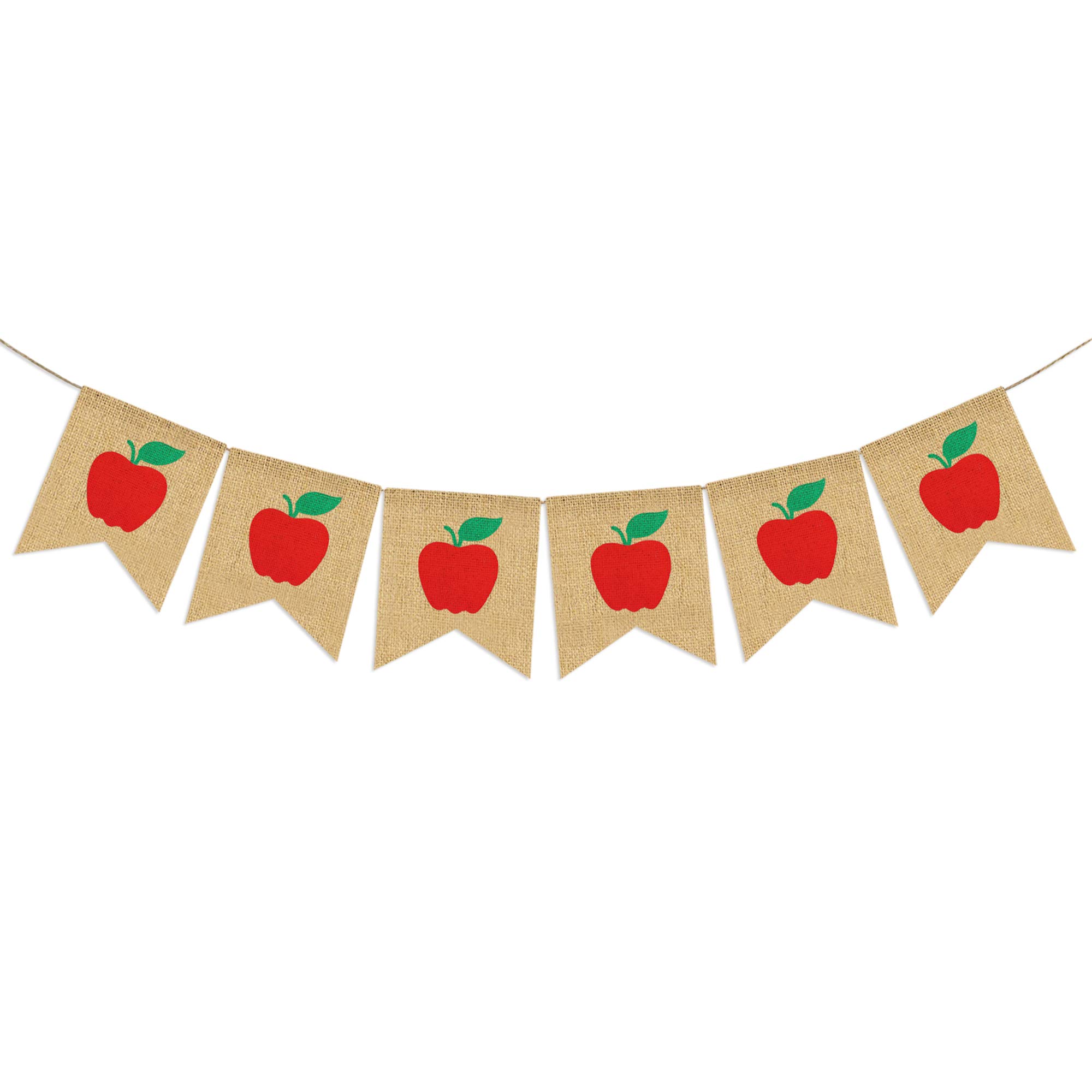 Apples Banner Burlap - Back To School Banner - Fall Banner - School Banner - Classroom Decor - Teacher Gifts - Apple Themed Party Decorations