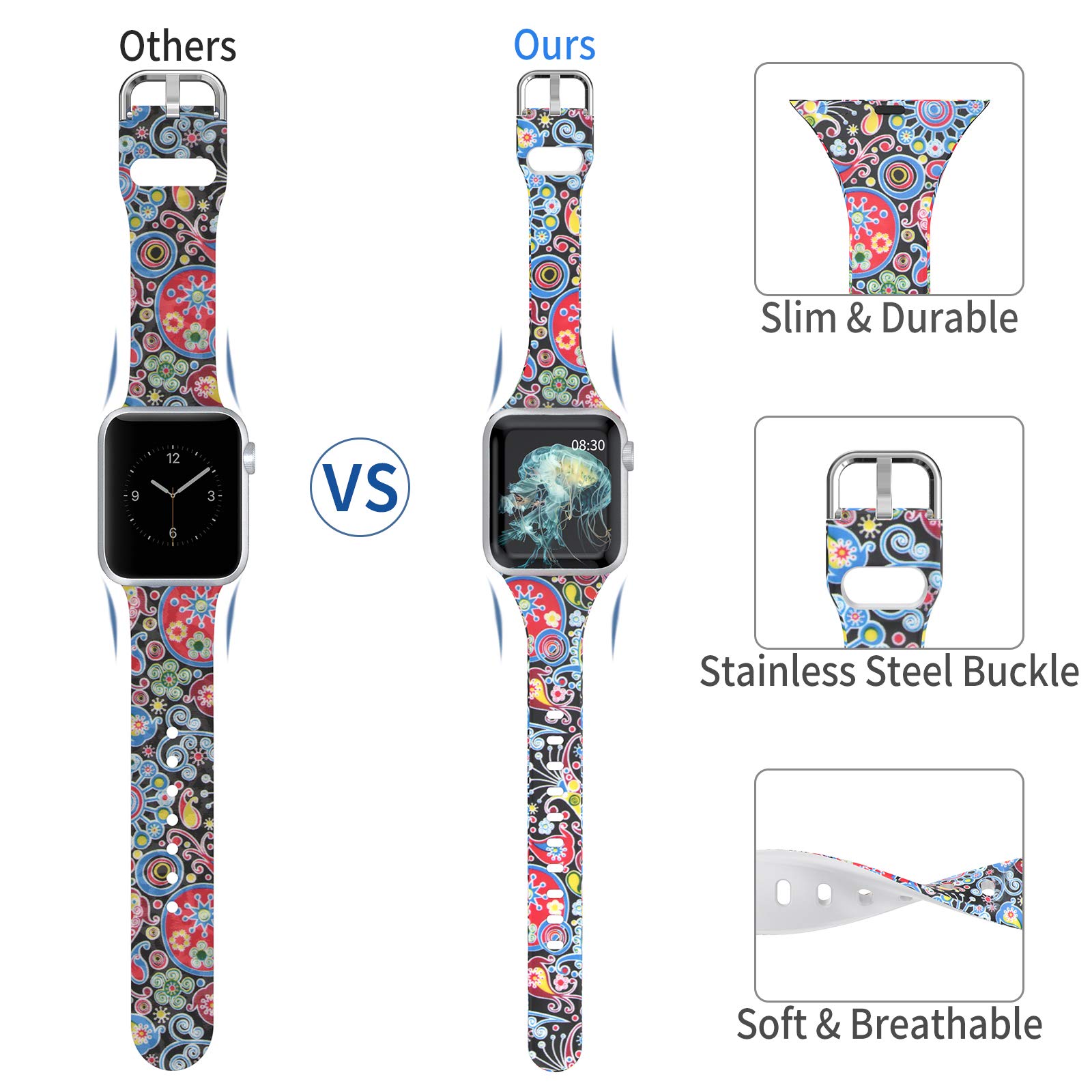 Moolia Slim Printed Pattern Band Compatible with