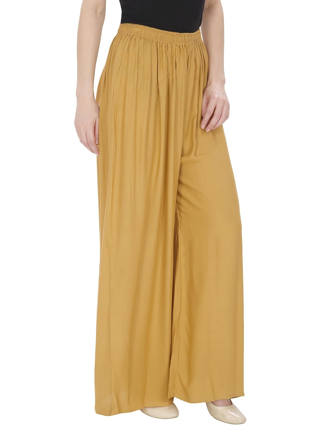 damen mode women's rayon solid palazzo