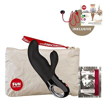Fun Factory MISS BI schwarz Vibrator für Frauen Klitoris und G-Punkt (inklusive Tasche + Gleitgel) Silikon