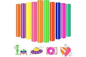 HTVSTD Neon Heat Transfer Vinyl -12'' x 10''10 Sheets Green Neon Iron on Vinyl Blue Neon Heat Transfer Vinyl for T-Shirts