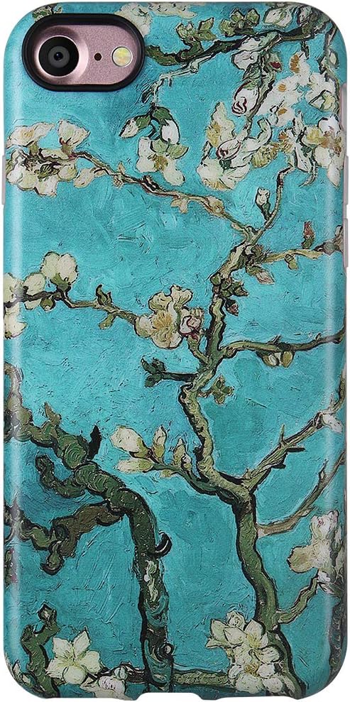 GOLINK Case for iPhone 7 Case/iPhone 8, Matte Finish Art Series Slim-Fit Anti-Scratch Shock Proof Anti-Finger Print Flexible TPU Gel Case for iPhone 7/iPhone 8- Almond Tree