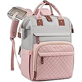 LOVEVOOK Laptop Backpack for Women, 15.6'' Waterproof Nurse Bag Teacher Work Backpack Purse for Women, Travel Computer Backpack for College Office Business Ladies