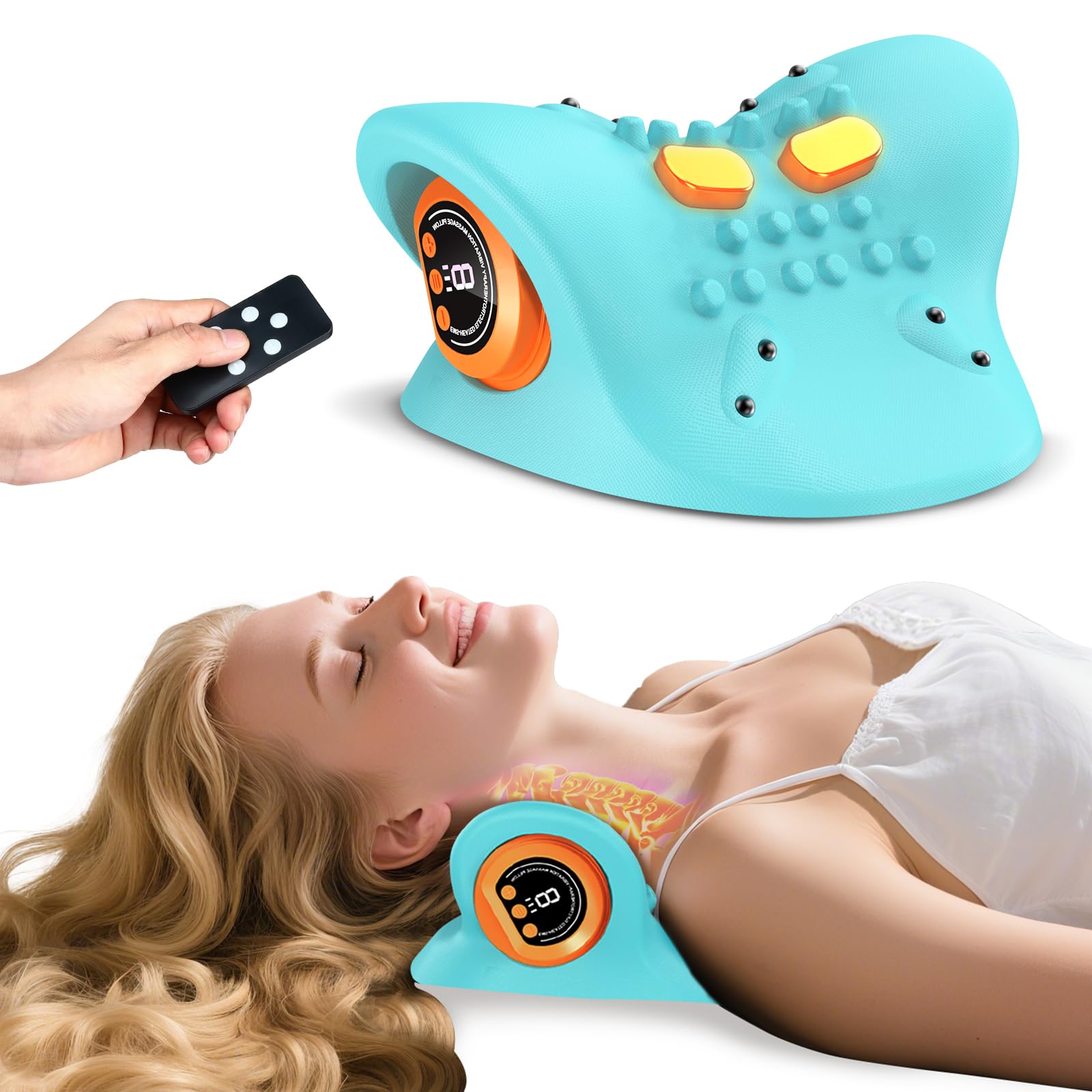 Photo 1 of INLOMEM 2025 Upgraded Neck Massager Pillow – 3-in-1 Heat/Vibration/Wave Modes with Remote, Fast USB-C Recharge for Car Office Home?