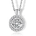 MomentWish Heart Necklace for Women, Sparkling Gift for Her, 1Carat Moissanite Heart Pendent for Her, 925 Sterling Silver Dance Necklace for Anniversary Christmas Valentines