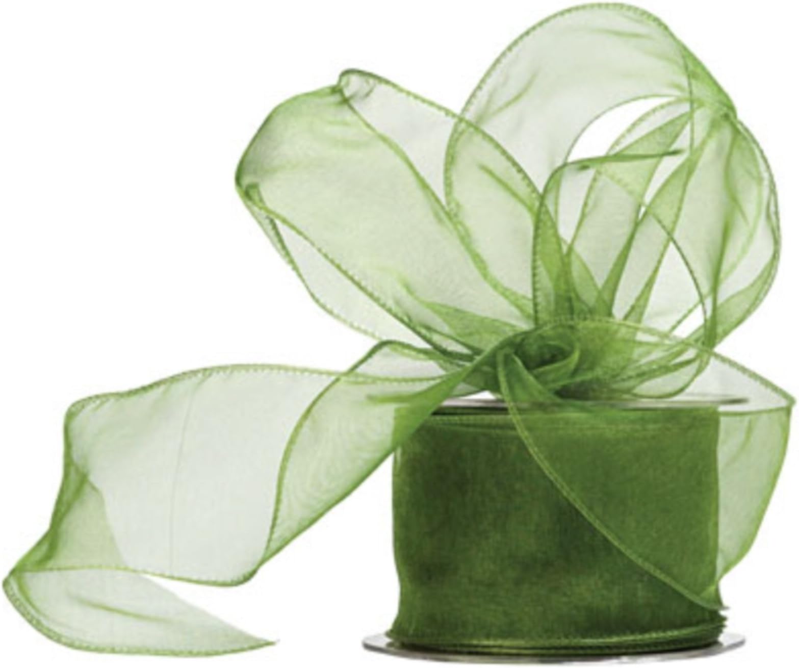 Truly Madly Deeply Green 60mm Wide x 20 Metre Long Reel of Wired Organza Ribbon. Great for Birthday Decoration, Gift wrap, Christmas Ribbon, Wreath Making Supplies, DIY Crafting