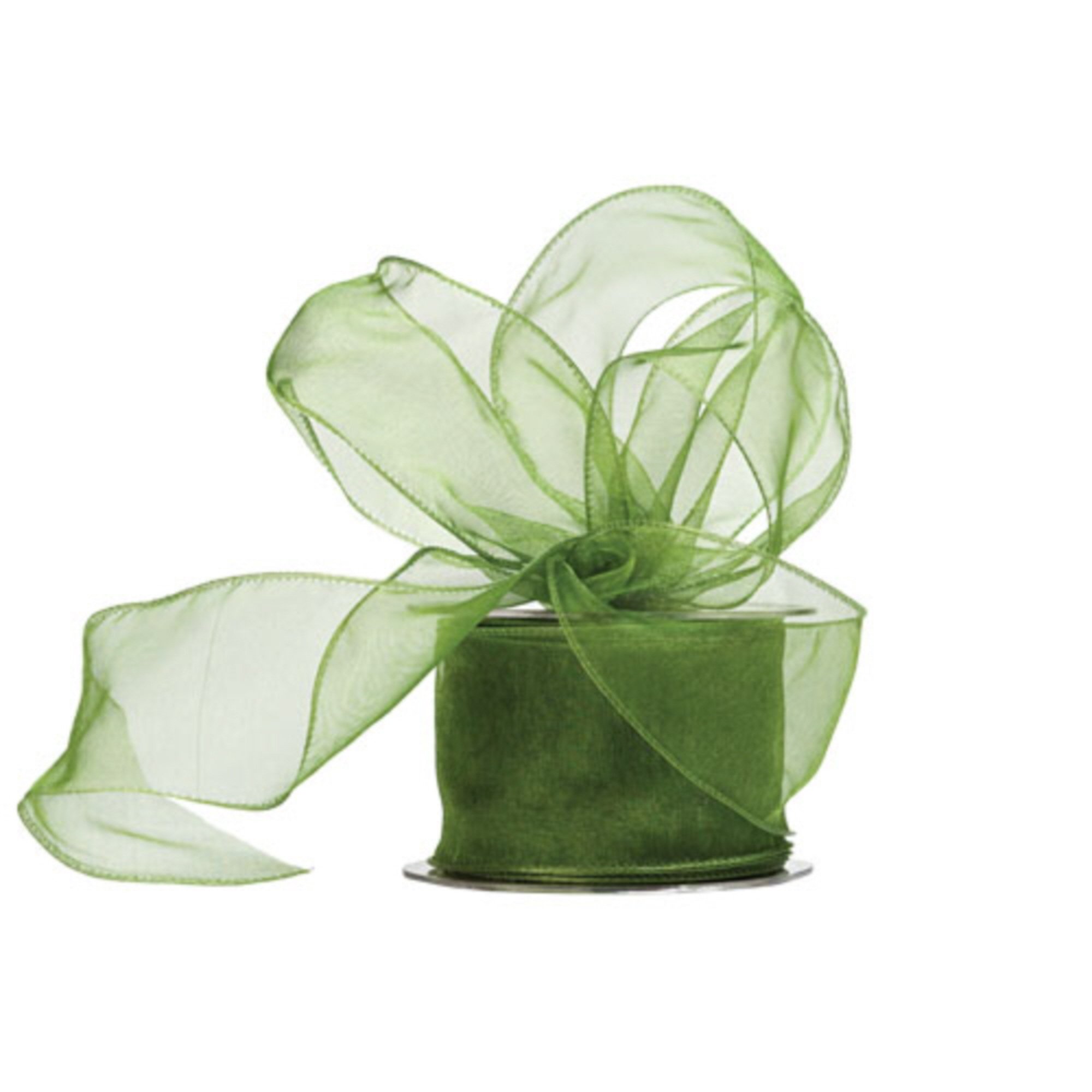 Truly Madly Deeply Green 60mm Wide x 20 Metre Long Reel of Wired Organza Ribbon. Great for Birthday Decoration, Gift wrap, Christmas Ribbon, Wreath Making Supplies, DIY Crafting