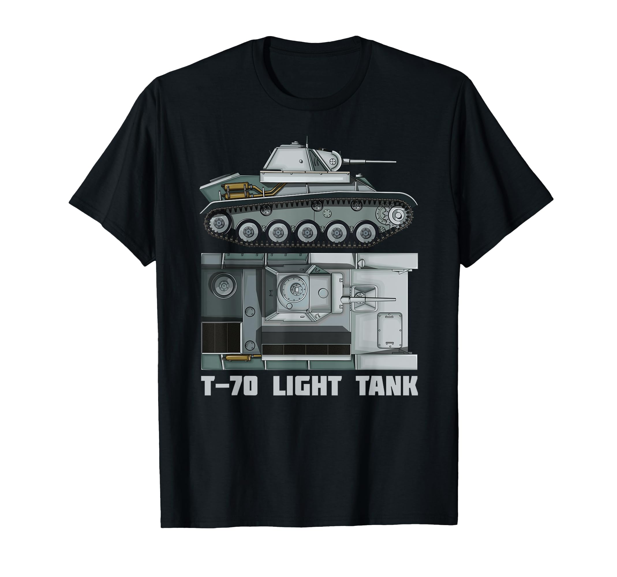 T-70 Soviet Light Tank Russian WW2 Tanks Diagram T-Shirt