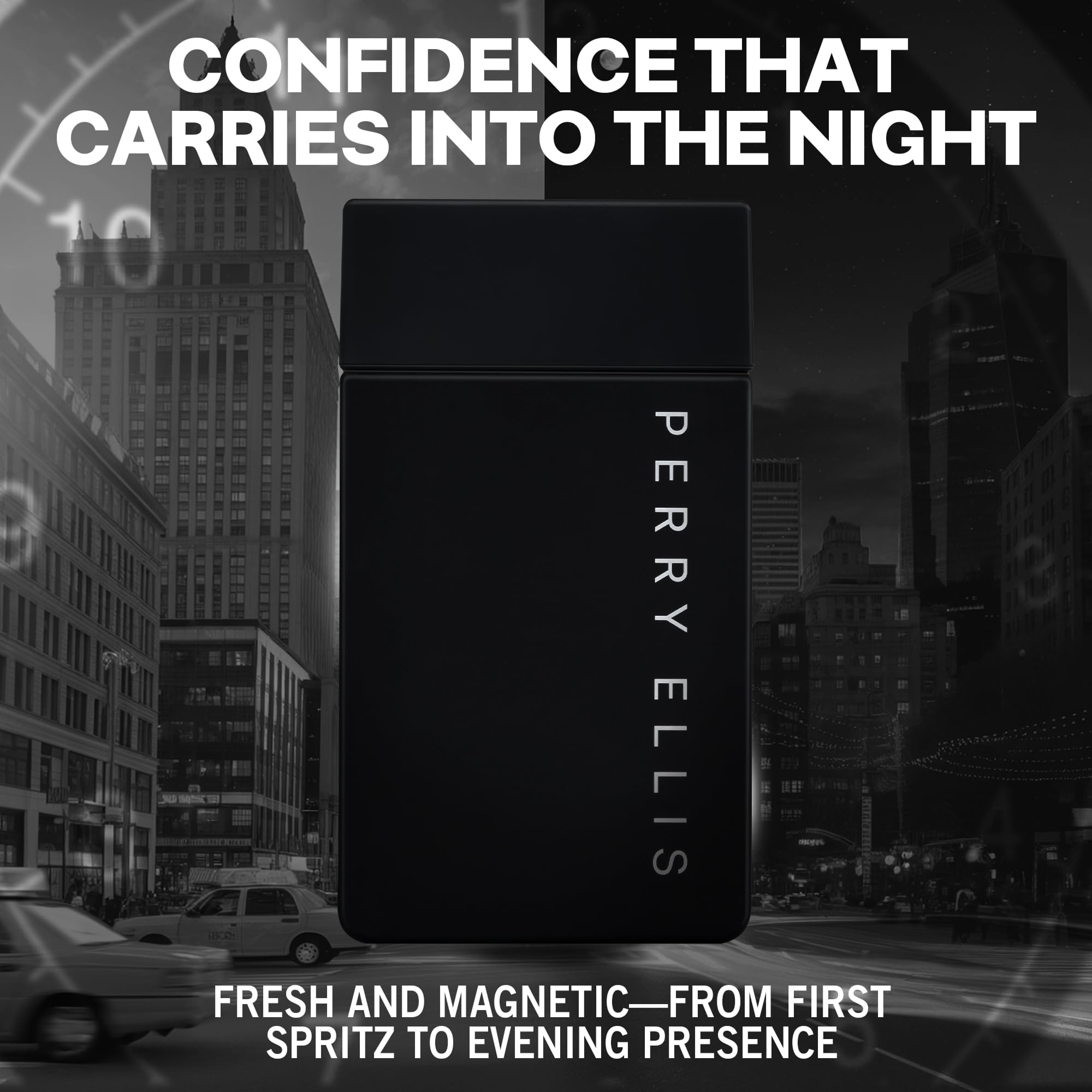 Perry Ellis Midnight Eau De Toilette Spray for Men - Mens Cologne, Long Lasting Perfume, EDT, Fragrance with Notes of Warm Woods, Cinnamon & Amber - 3.4 fl oz (100 mL)