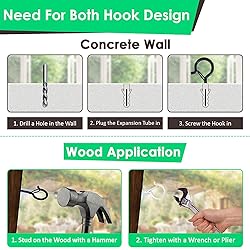 Etoolia 12 Pcs Q Hanger Hooks with Safety