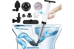 Air Toilet Plunger, Drain Clog Remover, High-Pressure Air Drain Blaster with Real-Time Barometer Powerful Drain Snake Sink Pl