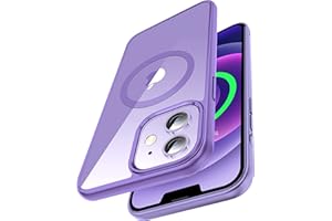 CASEKOO Magnetic Crystal Clear for iPhone 12 & 12 Pro Case [No.1 Strong Magnets][Never Yellow][MIL-Grade Drop Tested] Compatible with MagSafe Protective Slim Cover 6.1''2020-Purple