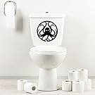 StickAny Bathroom Decal Series Circle Octopus Sticker for Toilet Bowl, Bath, Seat (Black)