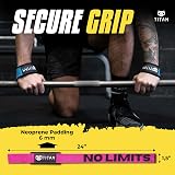 Titan Armour Weight Lifting Straps Extra-Long Gel Grip Black view 3