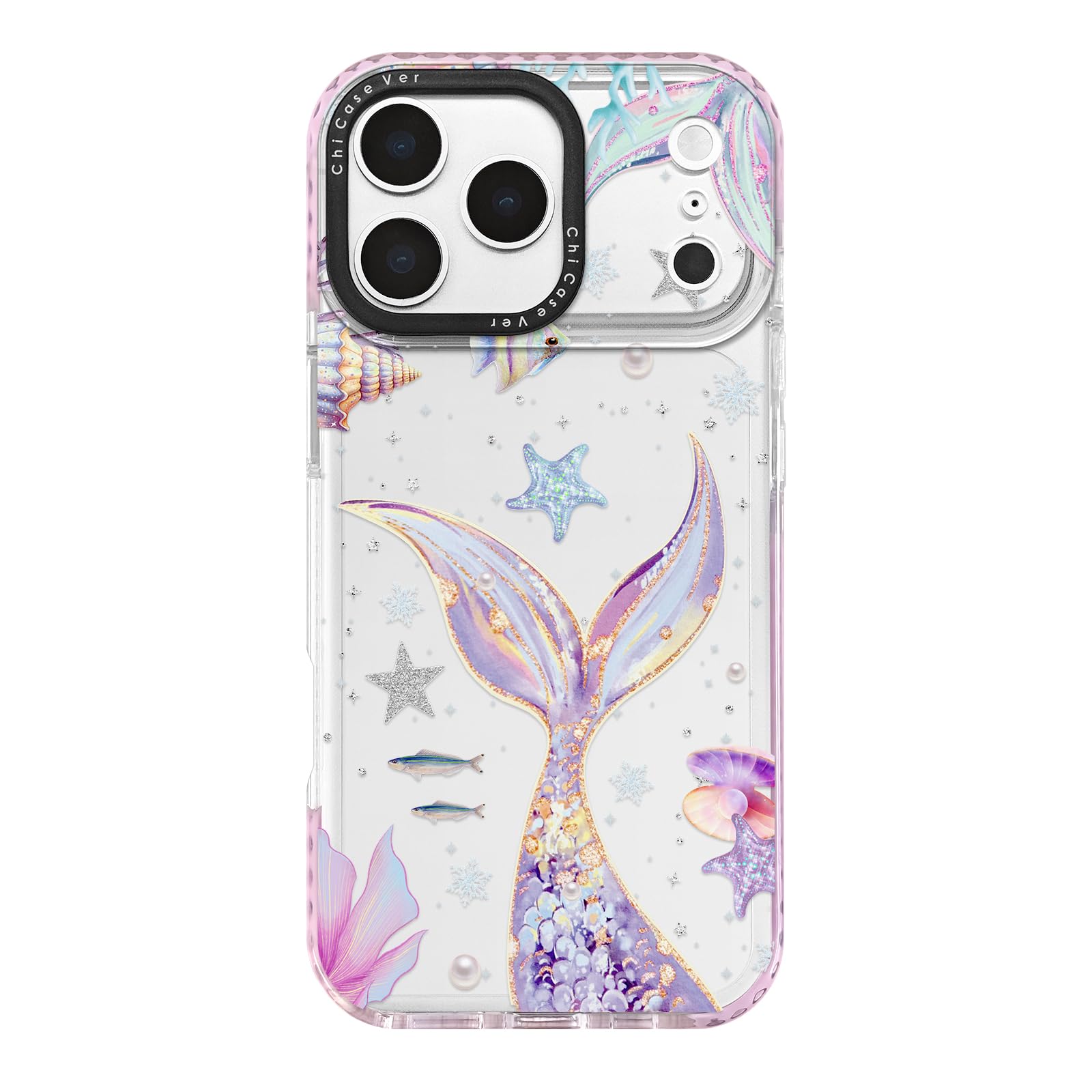 Photo 1 of ChiCaseVer for iPhone 17 Pro Case, Magical Mermaid Pattern with Iridescent Tail, Military-Grade Drop Protection, Cute Soft Slim TPU Protective Cover with Camera Protection for Women & Girls